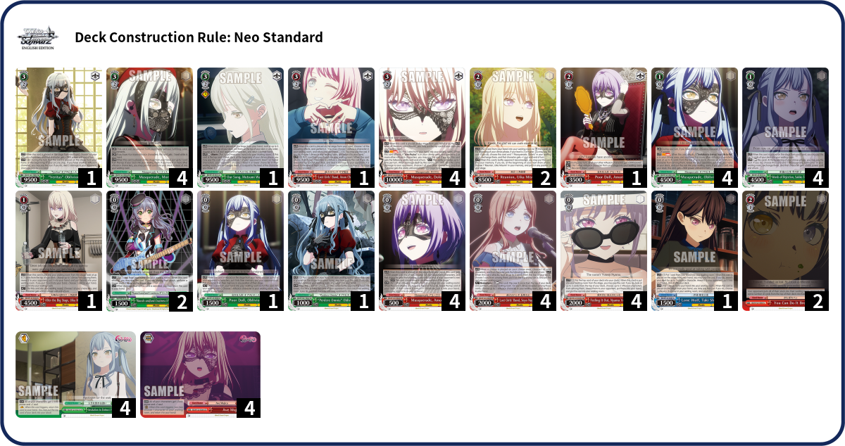Deck list