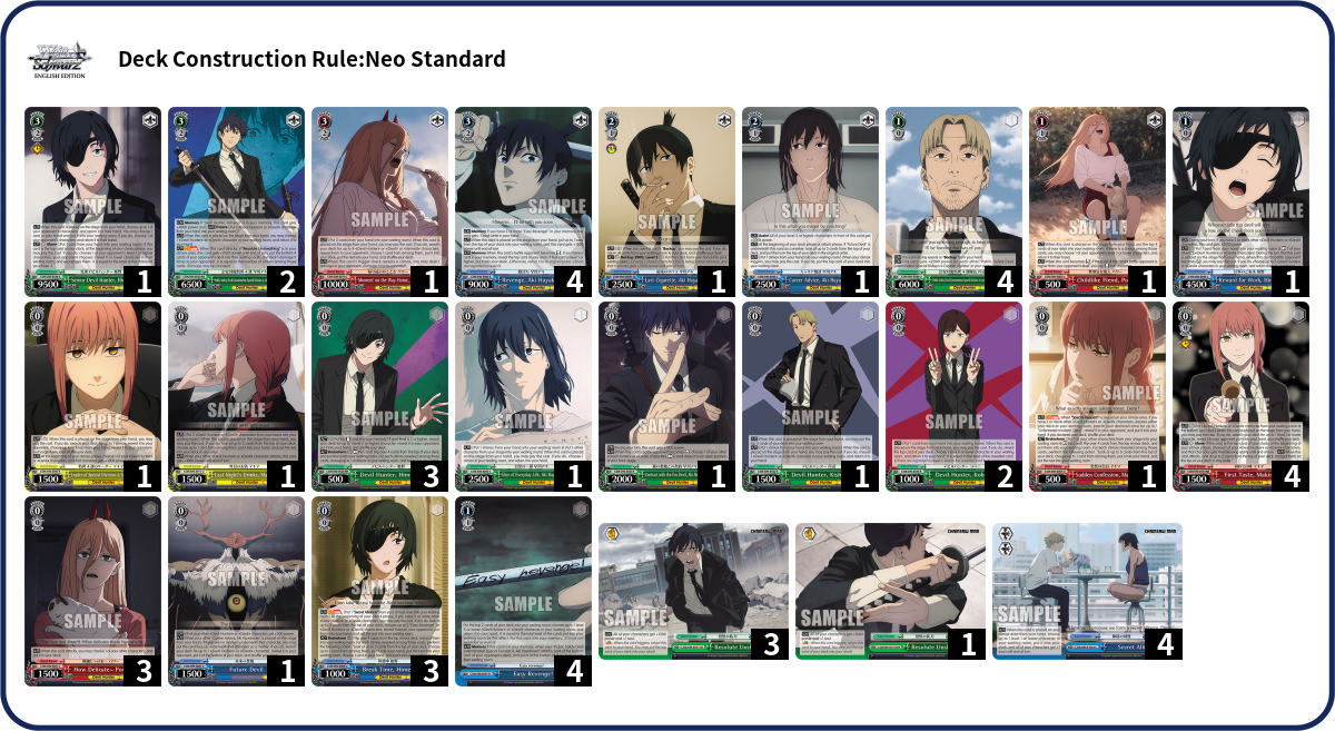 Deck list