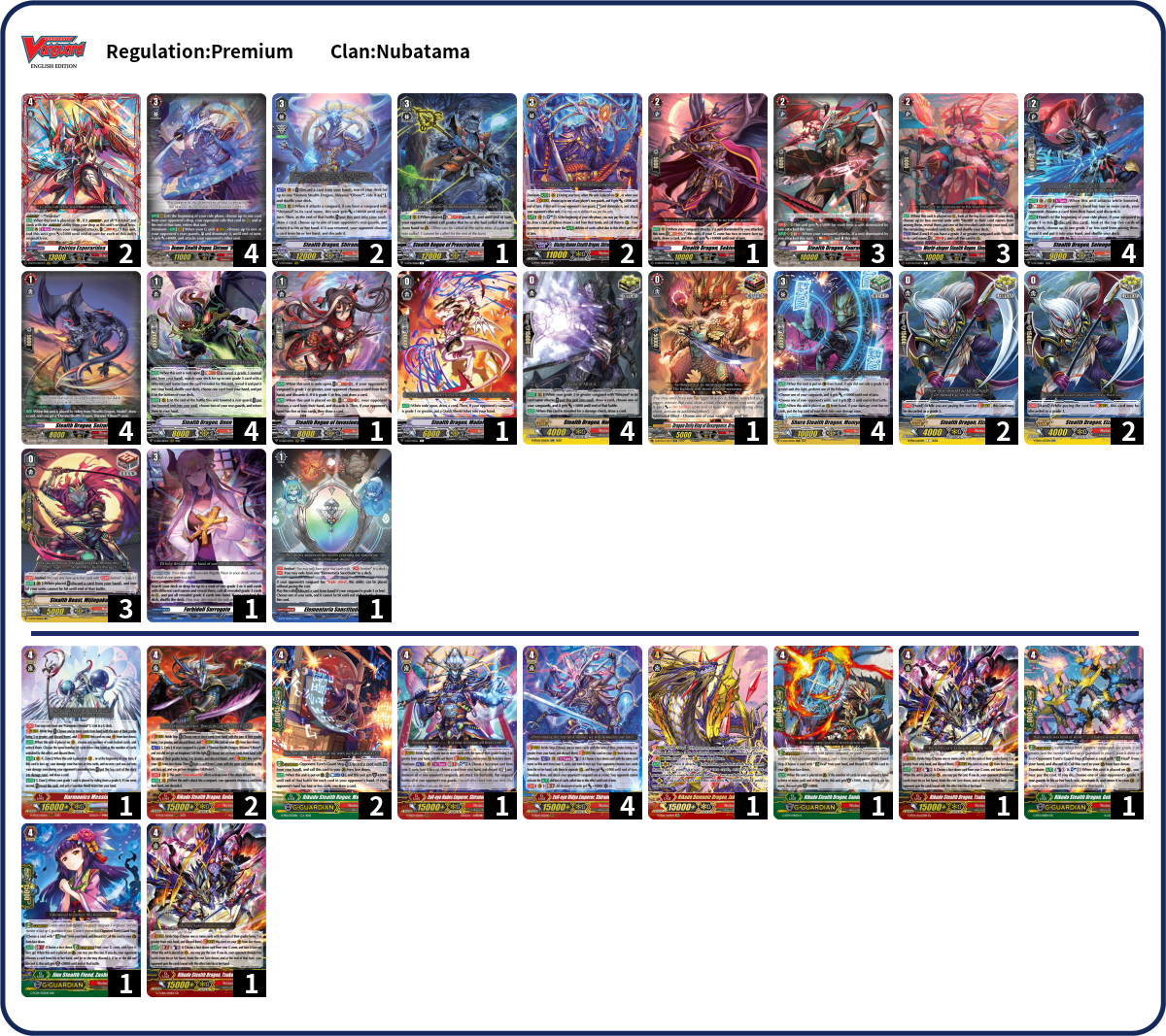 blue (aster) Deck List