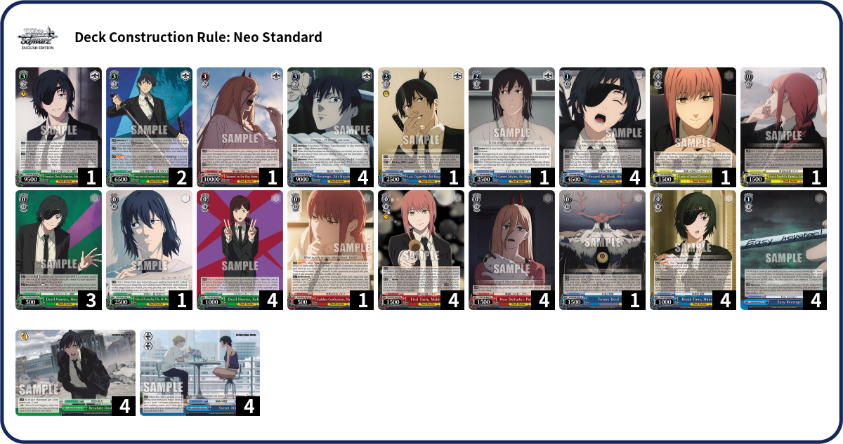 Deck list