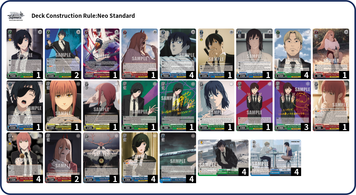 Deck list